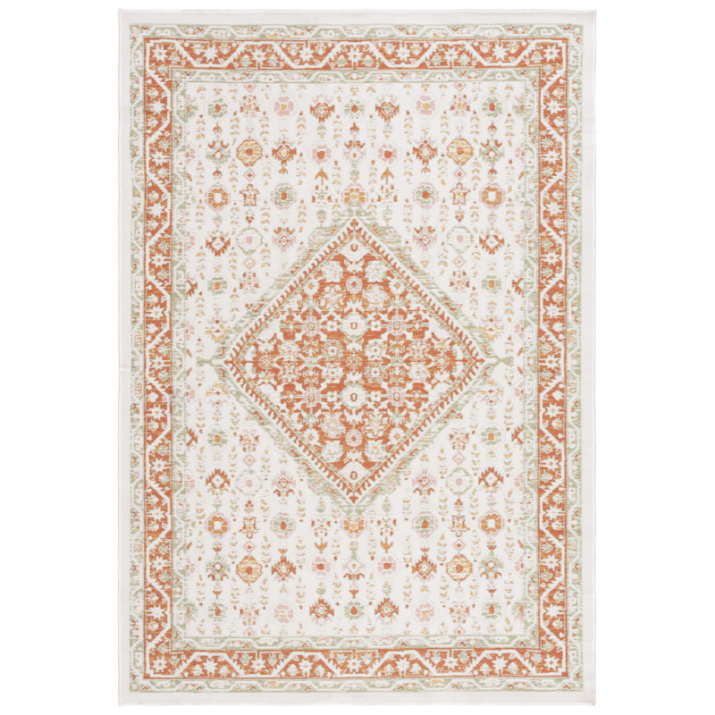 Tapis d'intérieur / extérieur oriental Oshan Sunrise Performance, Rectangle 4 pi x 5 pi 7 po