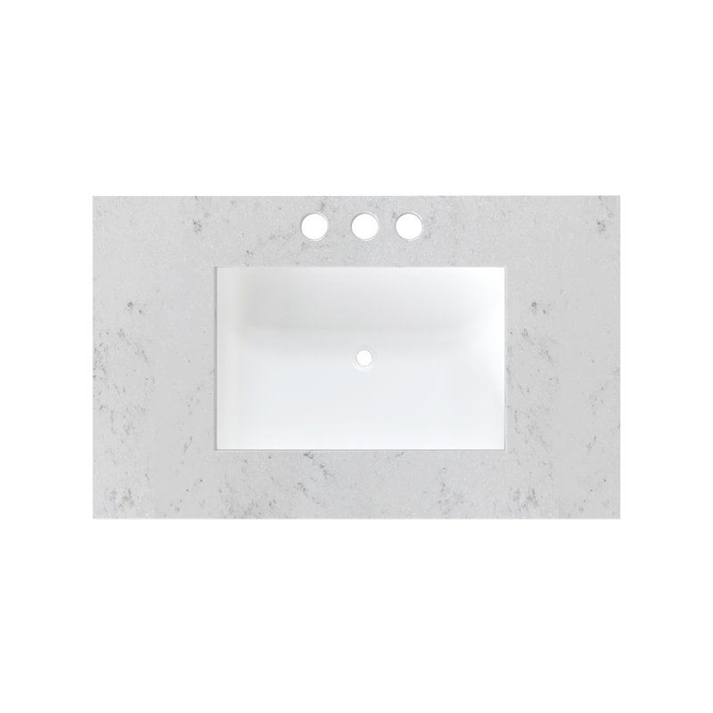 Plateau de meuble-lavabo simple 31 po en gris avec lavabo MagickWoods