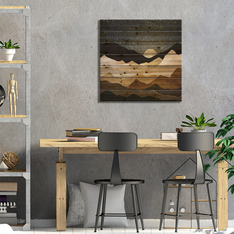 Étoiles dorées par Spaceécur Designs - impression sur bois sans cadre