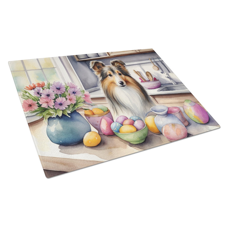 Planche à découper en verre Decorating Sheltie