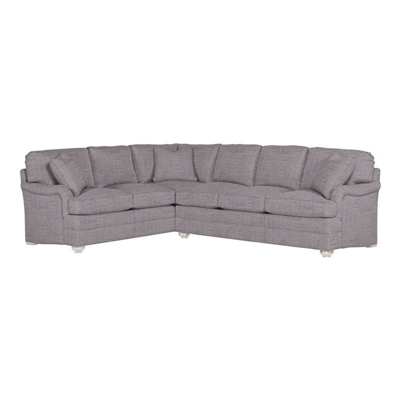 American Bungalow 2-Piece East Lake L- Sectional, Nomad Slate Crypton® Chenille, Casa Blanca