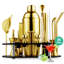 Prep & Savour 25 Piece Stainless Steel Cocktail Shaker Bar Tool Set With Stand-902964273