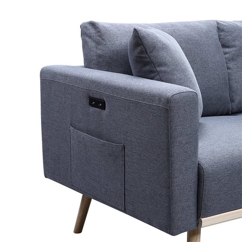 Causeuse Easton en lin et tissu gris foncé
