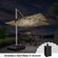 Parasol carré SelvIn 132 avec lumières solaires et base au sol, beige-1797220986