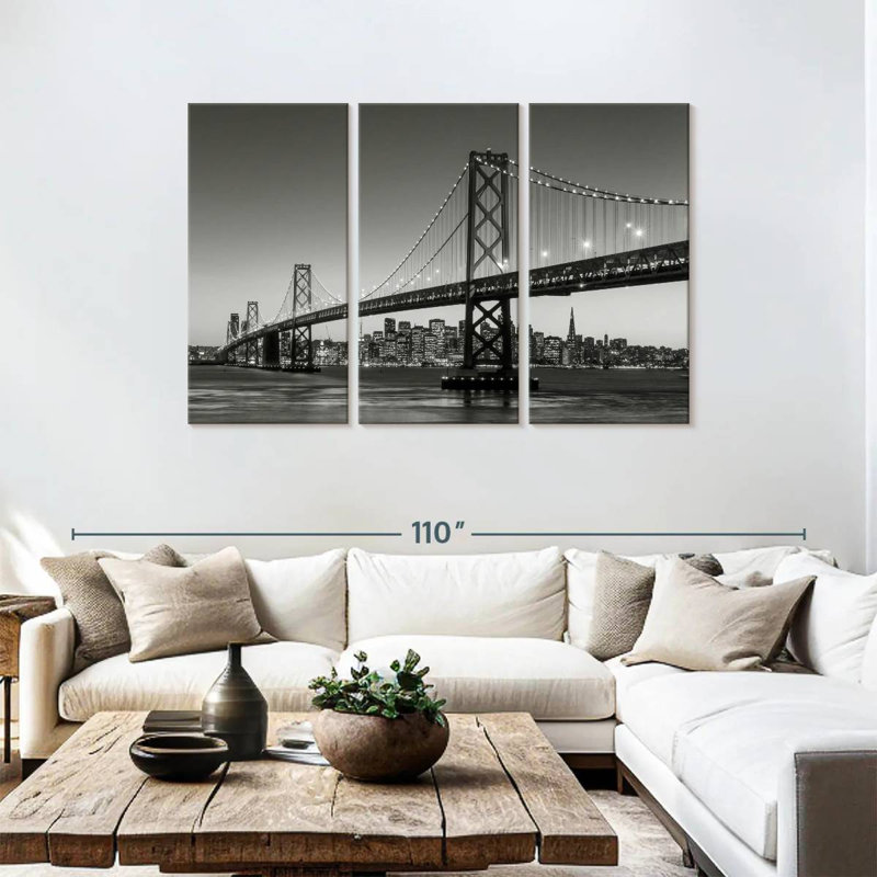 Pont Lilie Bay en noir et blanc, H 48 po x l 74 po