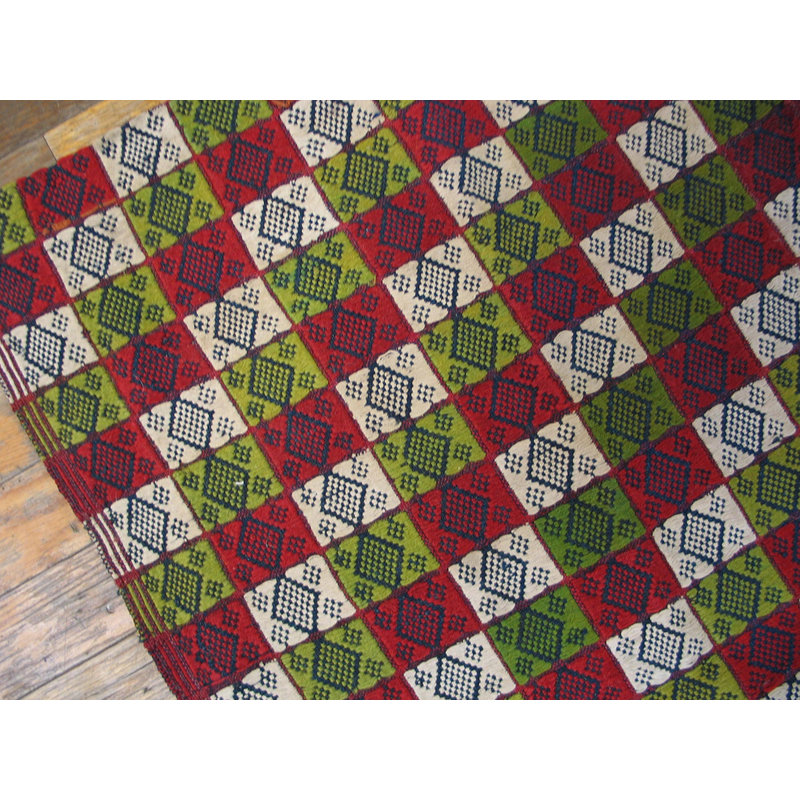 Small Size Square Shape Colorful Antique Tribal Geometric Turkish Flat Woven Kilim Rug