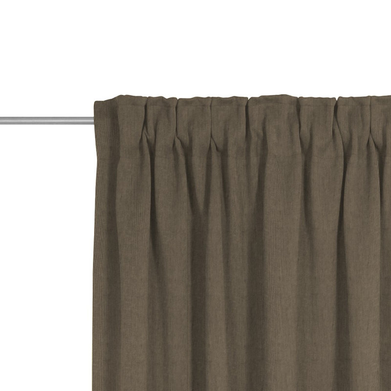 Quaniece Semi Sheer Single Curtain Panel, 245cm H x 135cm W, Grey brown