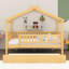 Lit double en bois avec lit gigogne simple, structure de lit en bois avec toit et barrière de sécurité pour enfants, adolescents, garçons ou filles-1283996512-1283996517