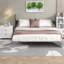 Lit grand format peu encombrant avec bureau rotatif, conception en bois MDF moderne