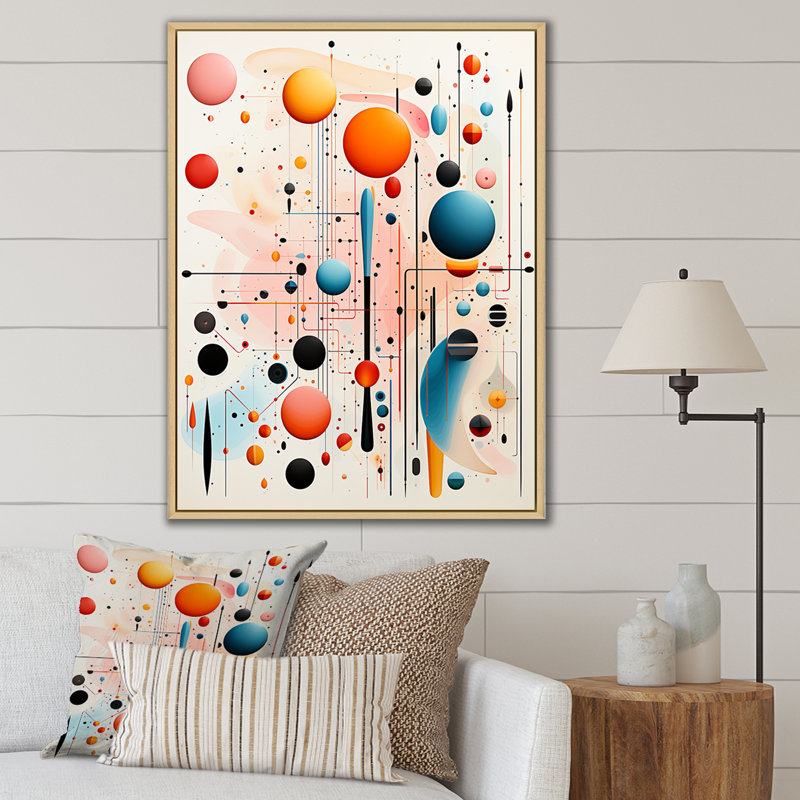 Rétro pastel sur toile Crystalline Consciousness, Cadre naturel flottant, H 32 po x l 16 po x P 1 po