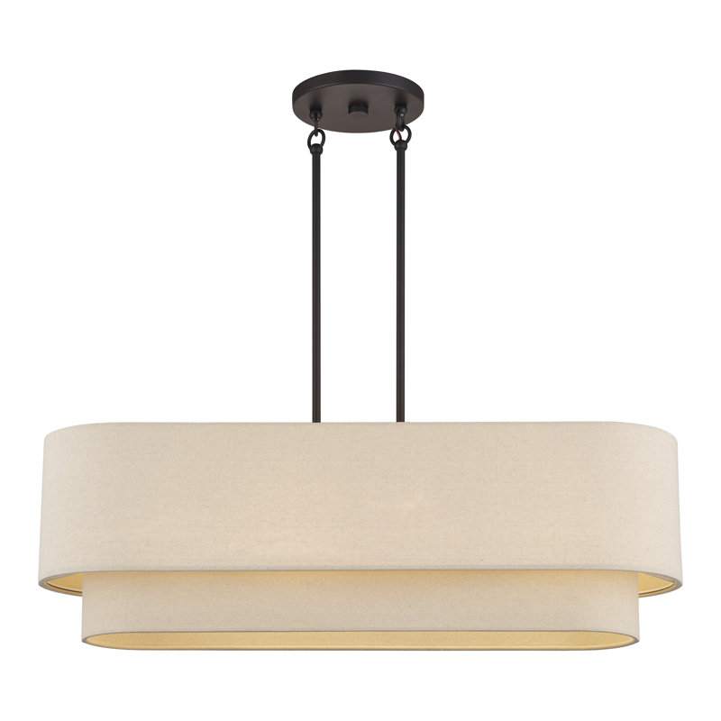 Ashani 4 Light Bronze Large Linear Chandelier, Bronze, 20.5" H x 10" W x 36" D, 4 Lights