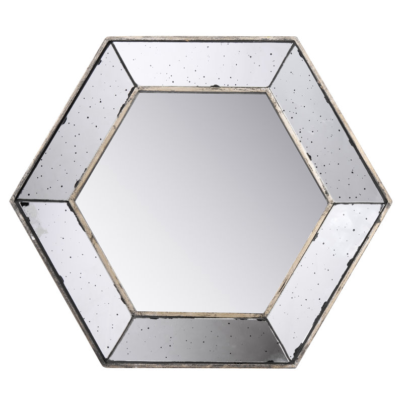 Miroir mural hexagonal de 21 po x 18 po Home Decor