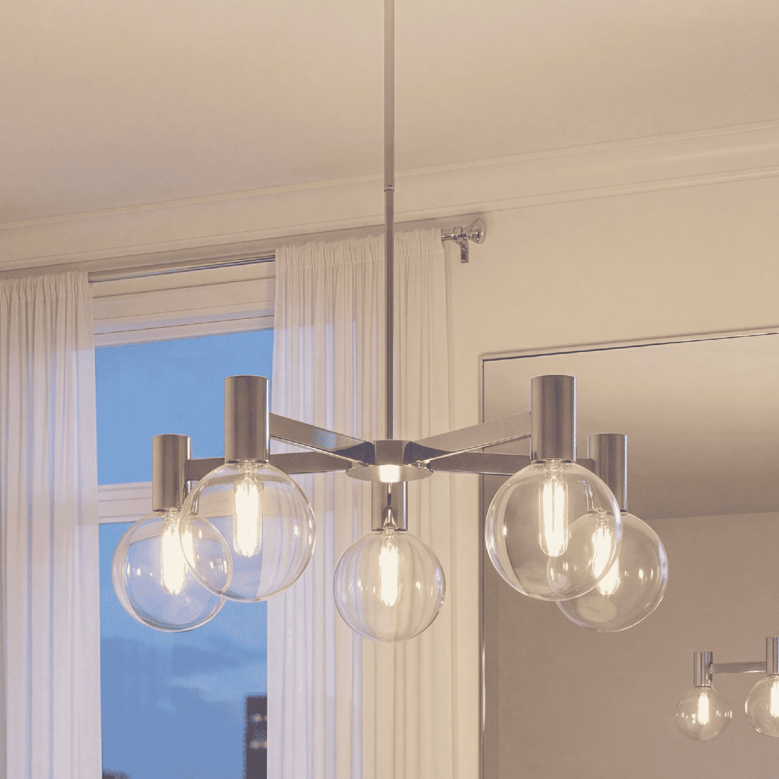 Rorem Chandelier, Chrome, 5 Lights