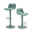 Ensemble de tabourets de bar 2 tabourets de bar pivotants à hauteur réglable avec dossier, chaises d'îlot de cuisine en cuir polyuréthane sans accoudoirs, grande base robuste pour la maison / le bar / le restaurant-734939910