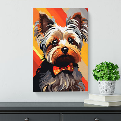 Yorkshire Terrier Constructivism - Wrapped Canvas
