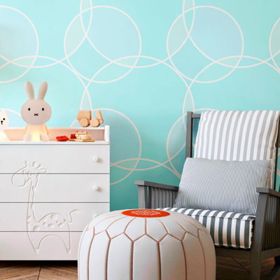 Geometric Water Bubbles 96" L X 24" W Peel And Stick Wallpaper N010090