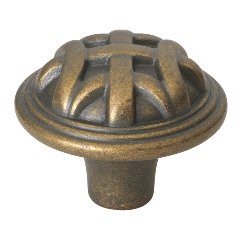 1 1/4" Diameter Mushroom Knob, Antique Brass