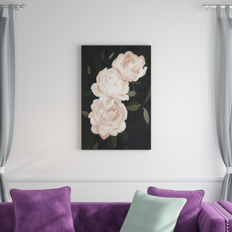 «Nighttime Flora III» par Emma Scarvey, reproduction d'art sur toile tendue, H 36 po x l 24 po