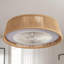Ventilateur de plafond encastré 21,25 pouces avec lumière et télécommande Fandelier tissé moderne 3 couleurs avec éclairage RVB pour le salon de la chambre à coucher