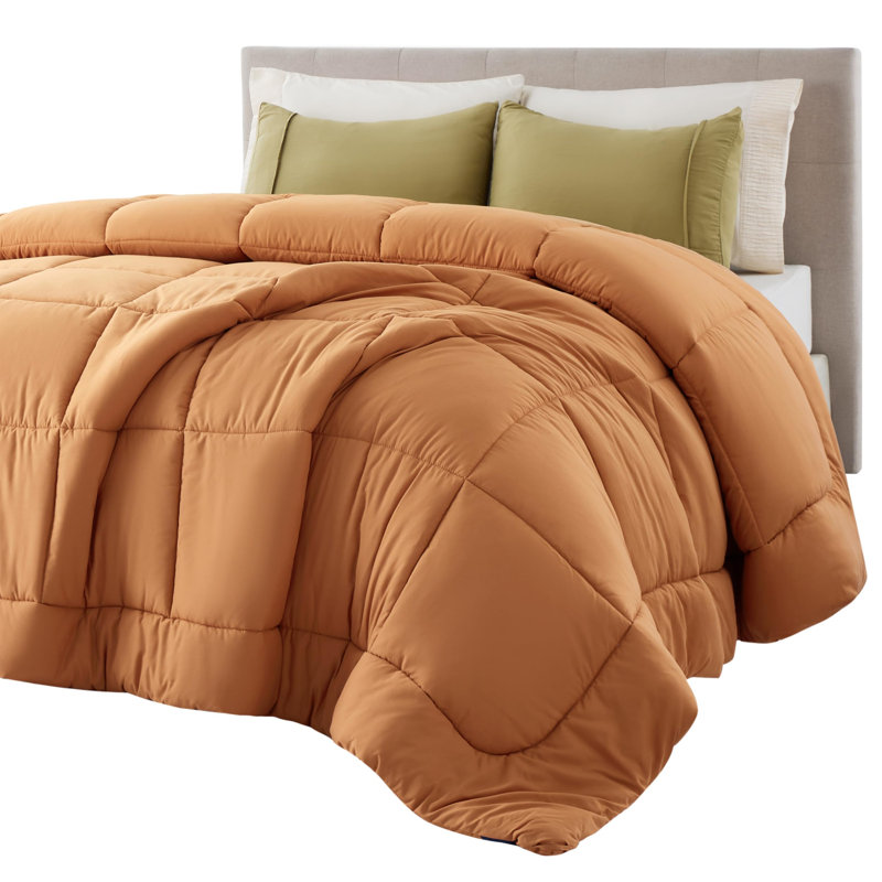 Bedsure Queen Box-Stitch Down Alternative Duvet Insert – Burnt Orange , All-Season Comforter, Queen Comforter, Burnt Orange