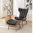Hongyu Faux Leather Wingback Chair with Ottoman