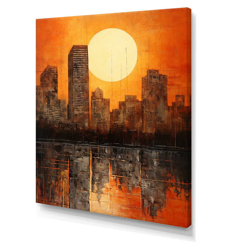 «Sunset Panorama High Rise City I», reproduction sur toile, Toile tendue, H 32 po x l 16 po
