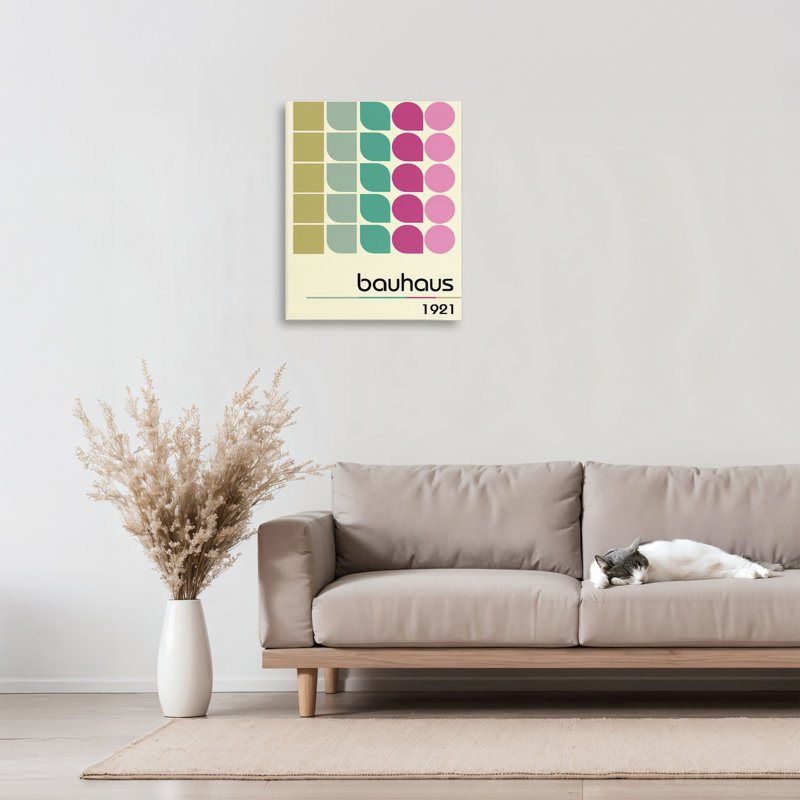 Toile moderne Bauhaus Midcentury, design par Annabelle Hall, H 20 po x l 16 po