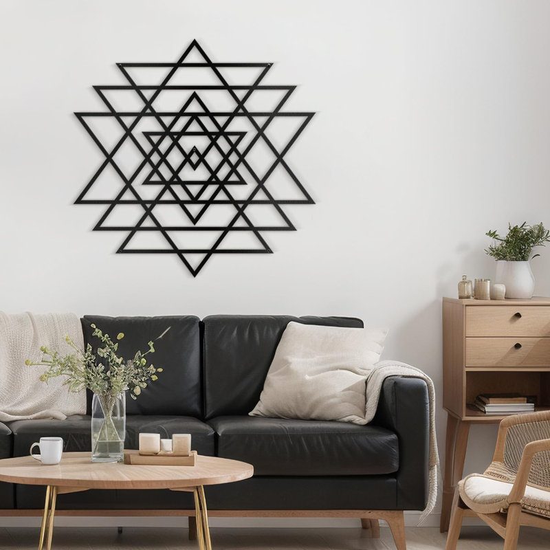 Décoration murale en métal, H 18 po x l 18 po x P 0,05 po, Noir
