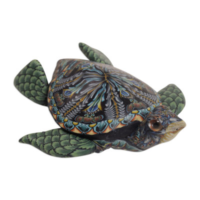 Vibrant Sea Turtle Sculpture