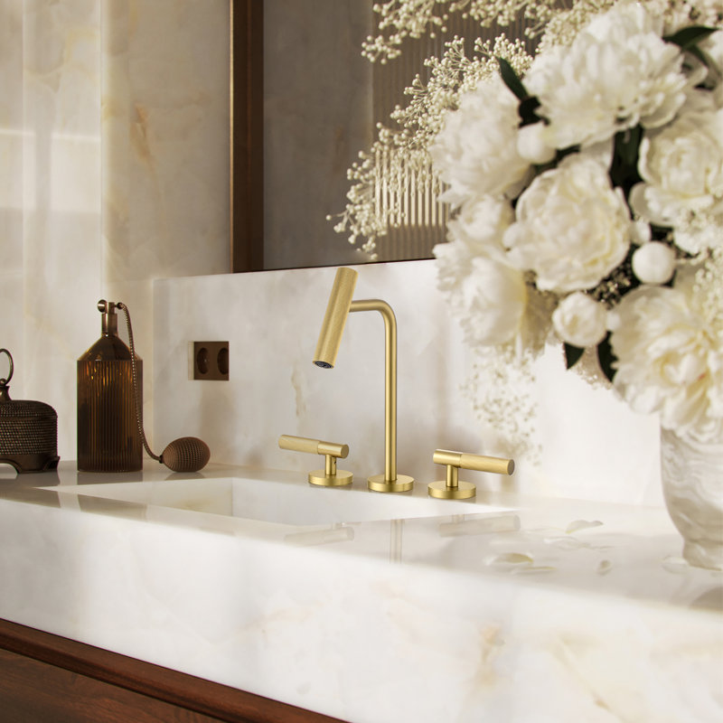 Widespread 2-handle Bathroom Faucet, Brushed Gold