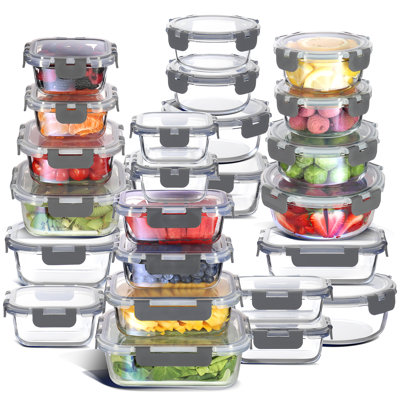 Prep & Savour  Glass Storage Containers with Lids, Food Storage Containers with  Airtight Lids