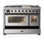 Majestic III Series 48 Inch Dual Fuel Range with 5 Sealed Burners, Griddle, Frenchtop in Matte Graphite (Liquid Propane, Burnished Trim)-934303574-934303584-934303592