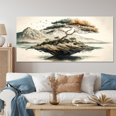 Bonsai par l'eau I - art mural moderne sur toile