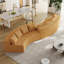 Canapé modulaire incurvé confortable avec plusieurs coussins, idéal pour diverses pièces-644355764-644355767