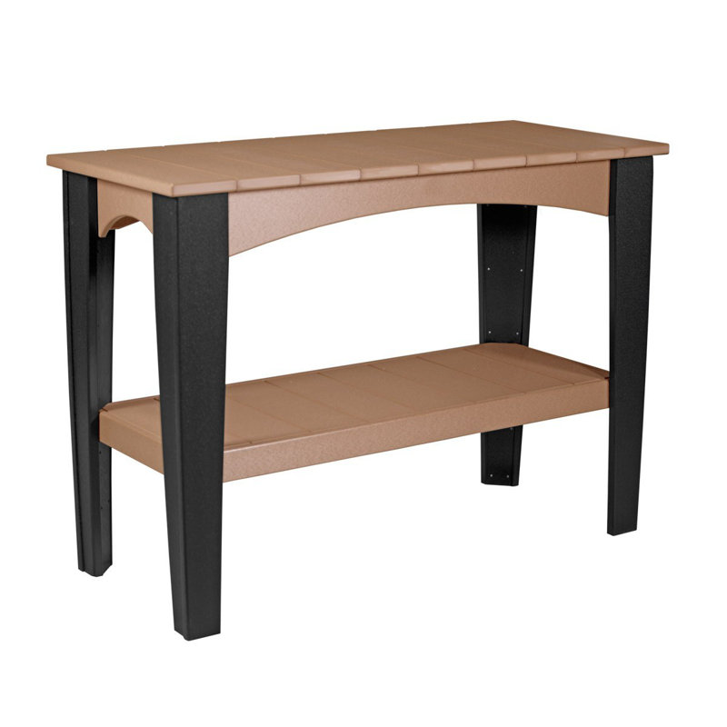 Lieberum Rectangular Outdoor Buffet & Console Table With Umbrella Hole , 50'' in. W 22'' in. D, Cedar, Black