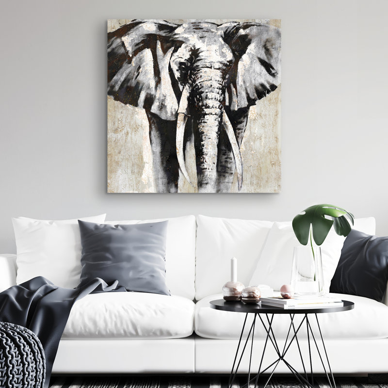 elephant - 32"x32" art on canvas