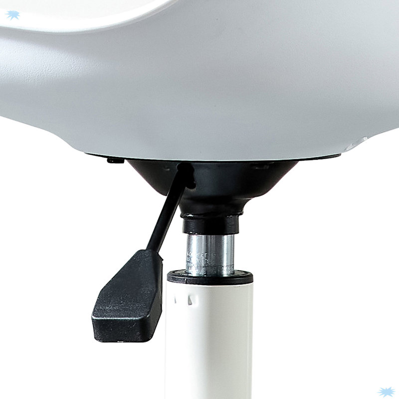 Chaise et bureau de bureau moderne Smoke, chaise rotative réglable à 360 °, Blanc, Blanc
