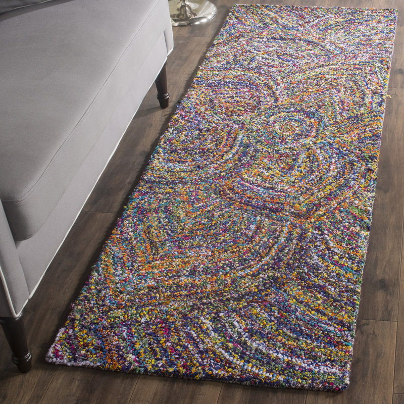 Anaheim Hand Tufted Cotton Floral Rug, Runner 2'3" x 7'