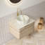 Meuble-lavabo 24 po avec lavabo, armoire de rangement flottante en contreplaqué avec tiroir, cuve en céramique avec motif en pierre et plateau en pierre frittée à motif travertin-901597687