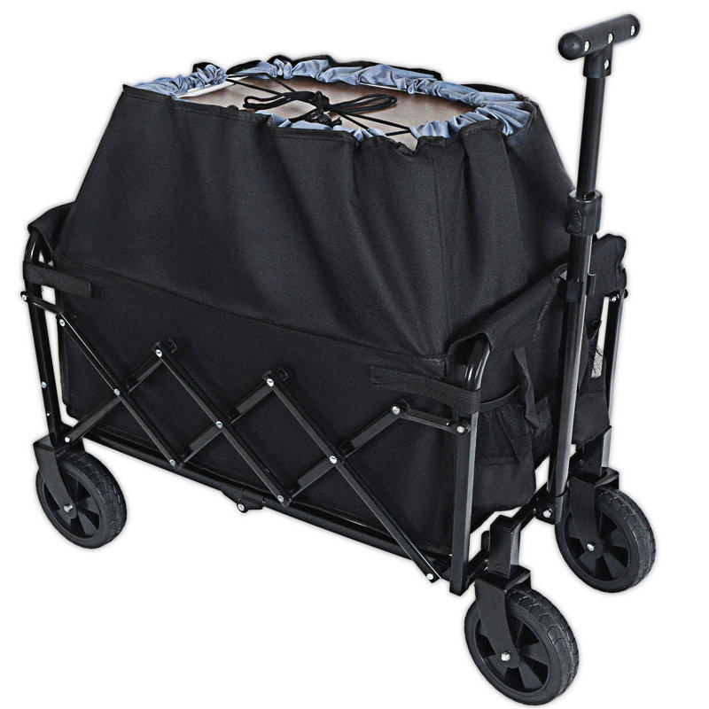 Expandable Dual-Layer Utility Wagon, Black