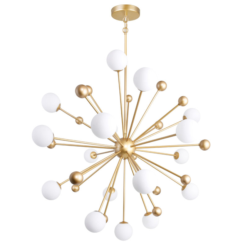 Malyki 17 Light Chandelier With Sun Gold Finish for Dining Room, Bedroom, or Living Room, Sun Gold