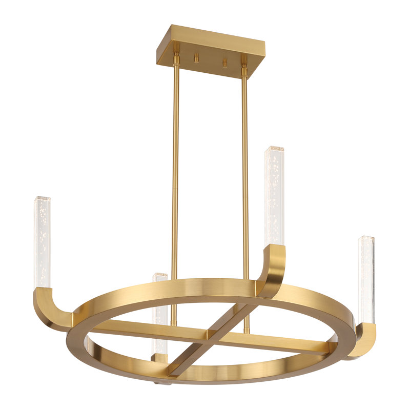 Del Mar 4-Light LED Chandelier in Warm Brass by Breegan Jane