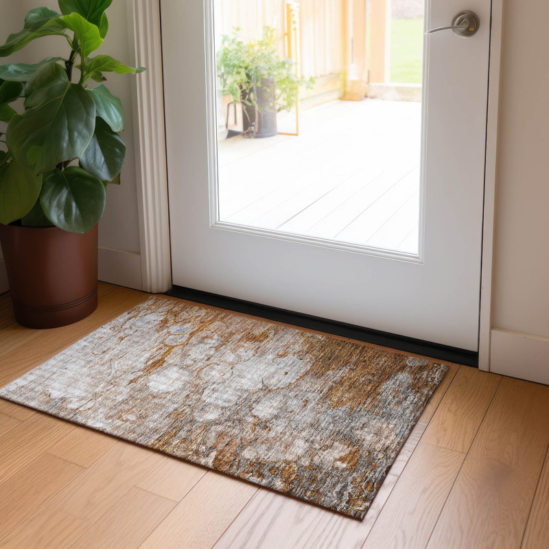 Rattee Washable Abstract Indoor / Outdoor Rug, Rectangle 1'8" x 2'6"