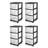 Sterilite 3 Drawer Storage Cart, Plastic Rolling Organizer with Wheels-98030212