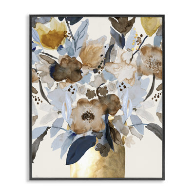Giclée encadrée expressive Earthy Blossoms, design par Val Rhodes