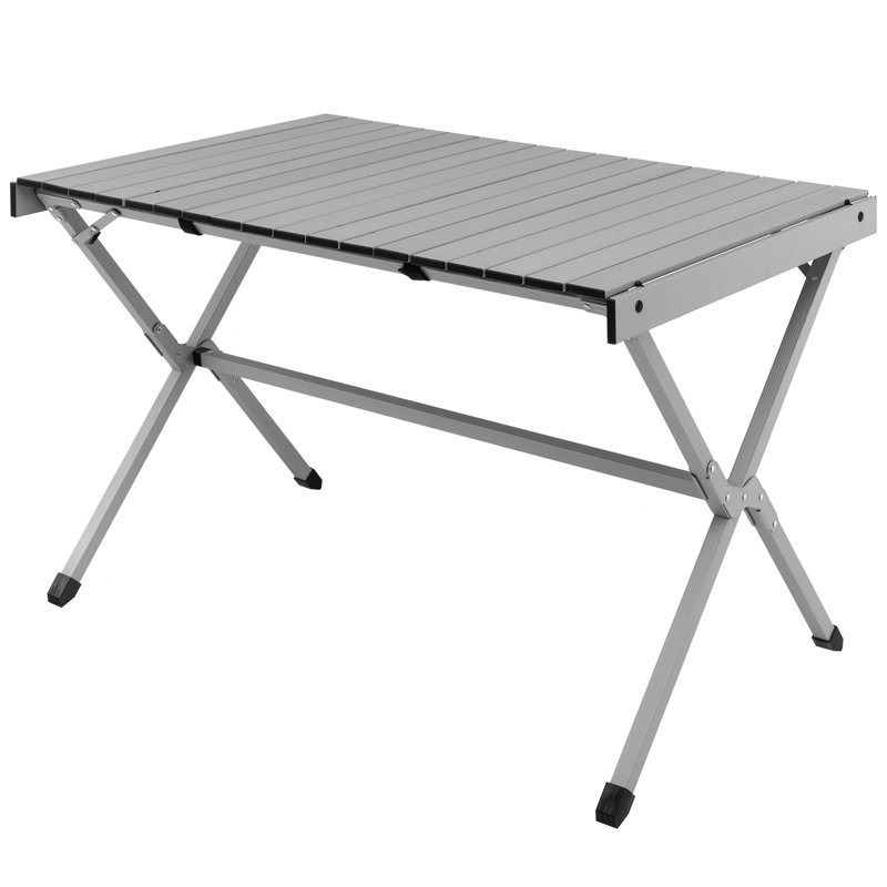 Table de pique-nique pliante en métal, gris