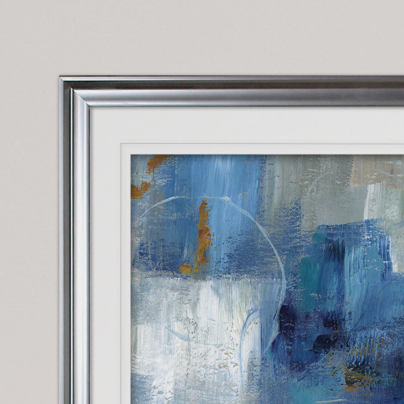 " Blue Morning ", 28" H x 38" W x 1.5" D, Silver