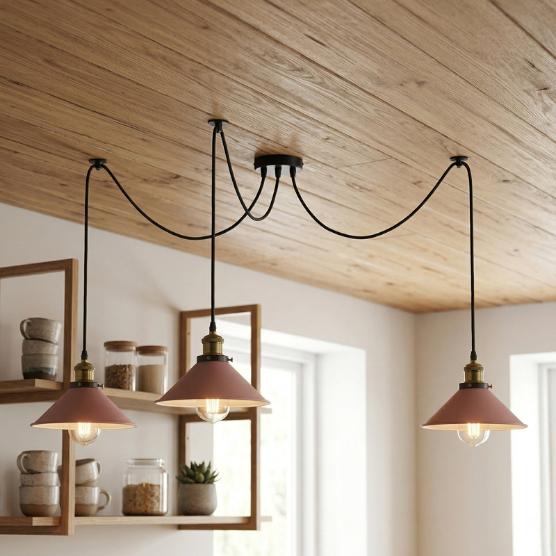 3 - Light Cone Pendant, Pink