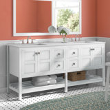 Krish 72'' Double Bathroom Vanity with Engineered Marble Top