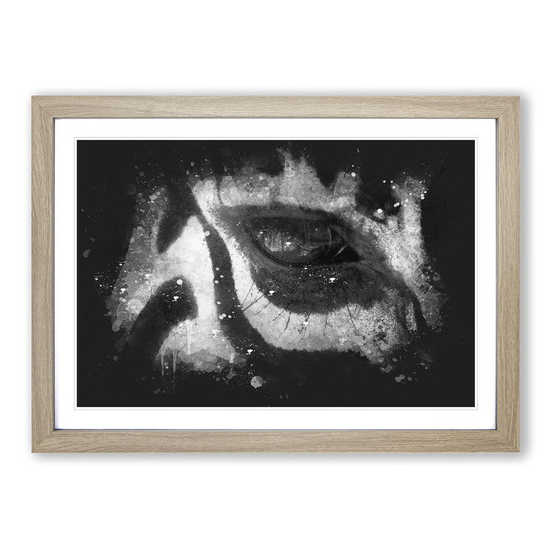 The Eye of a Zebra - Picture Frame Graphic Art Print, Oak Framed, 62cm H x 87cm W x 2cm D